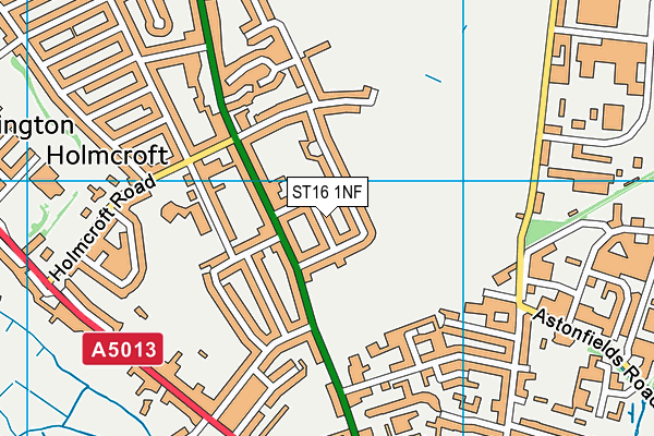 ST16 1NF map - OS VectorMap District (Ordnance Survey)