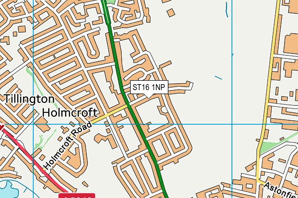 ST16 1NP map - OS VectorMap District (Ordnance Survey)