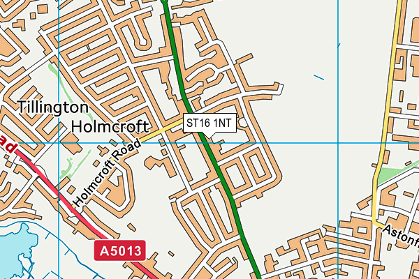 ST16 1NT map - OS VectorMap District (Ordnance Survey)