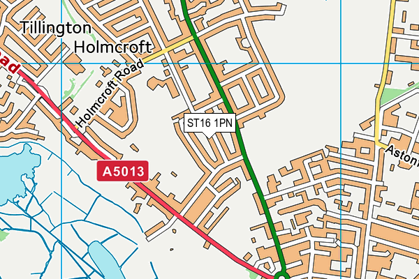 ST16 1PN map - OS VectorMap District (Ordnance Survey)
