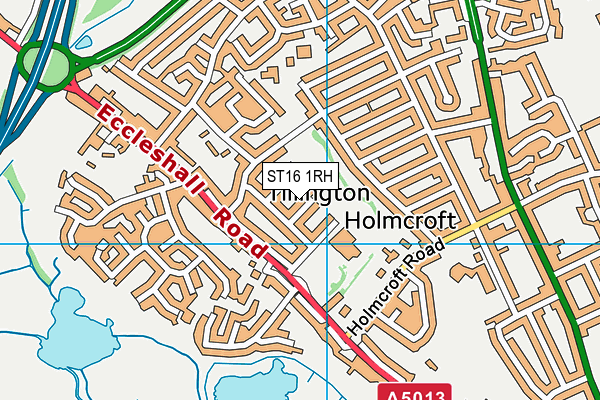 ST16 1RH map - OS VectorMap District (Ordnance Survey)