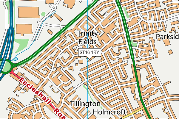 ST16 1RY map - OS VectorMap District (Ordnance Survey)