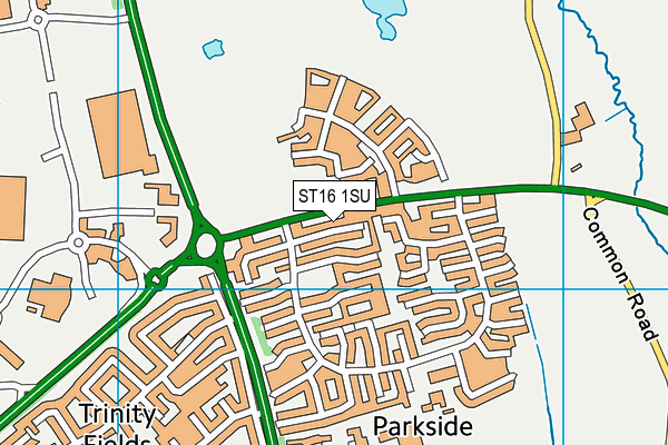 ST16 1SU map - OS VectorMap District (Ordnance Survey)