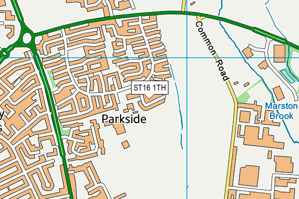 ST16 1TH map - OS VectorMap District (Ordnance Survey)