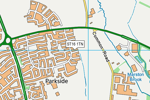 ST16 1TN map - OS VectorMap District (Ordnance Survey)
