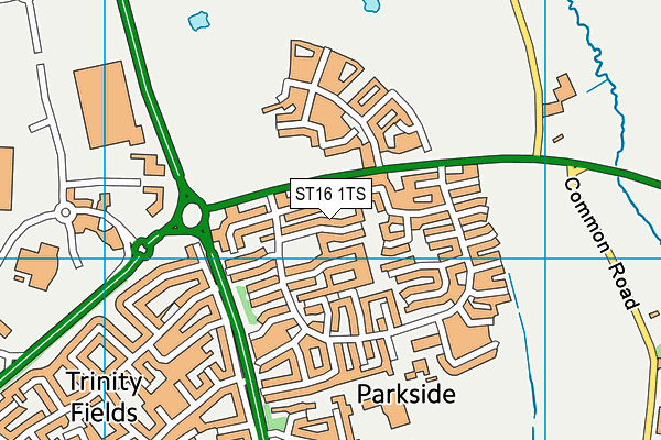 ST16 1TS map - OS VectorMap District (Ordnance Survey)