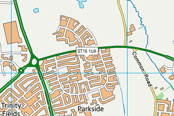 ST16 1UA map - OS VectorMap District (Ordnance Survey)