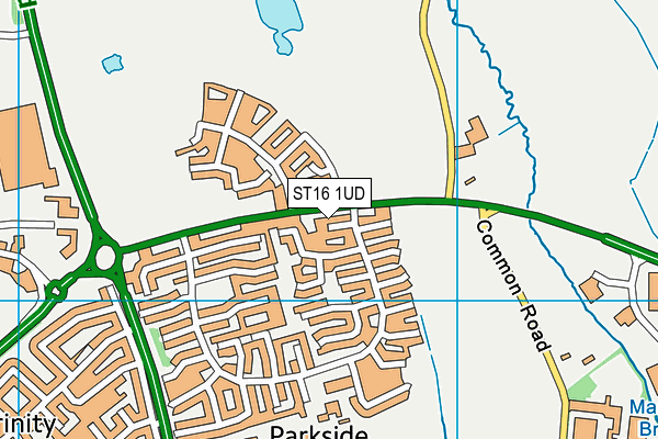 ST16 1UD map - OS VectorMap District (Ordnance Survey)
