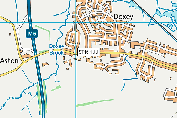 ST16 1UU map - OS VectorMap District (Ordnance Survey)