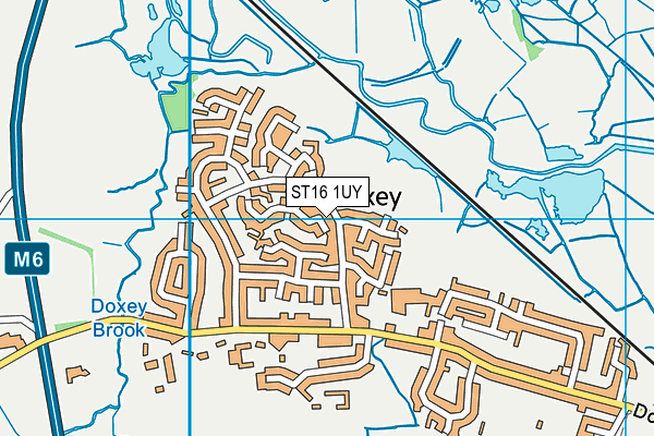 ST16 1UY map - OS VectorMap District (Ordnance Survey)
