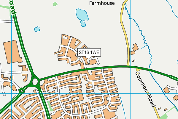 ST16 1WE map - OS VectorMap District (Ordnance Survey)