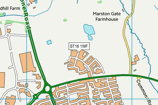 ST16 1WF map - OS VectorMap District (Ordnance Survey)