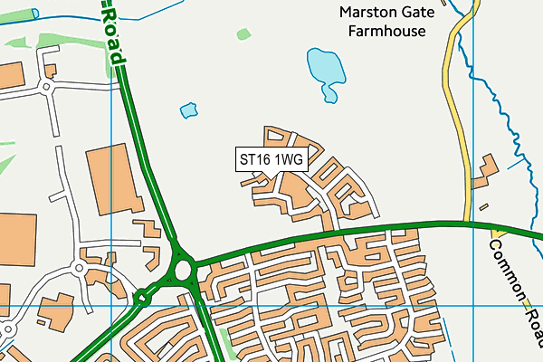 ST16 1WG map - OS VectorMap District (Ordnance Survey)