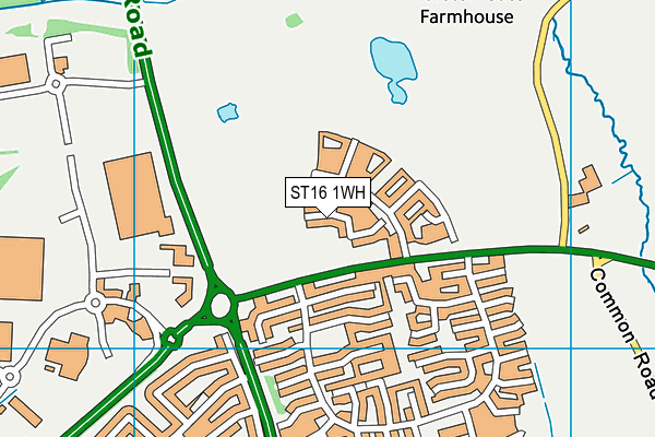 ST16 1WH map - OS VectorMap District (Ordnance Survey)