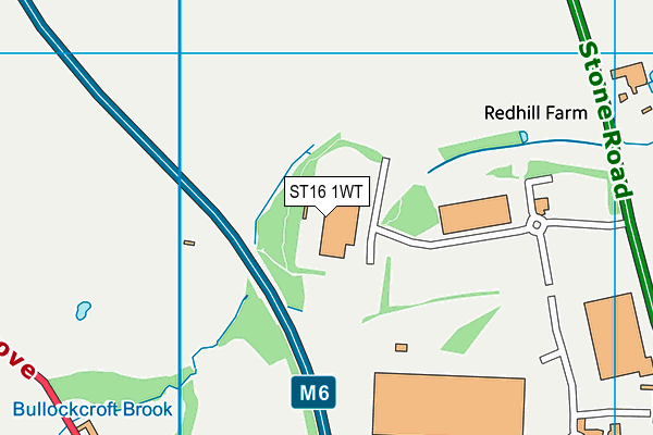 ST16 1WT map - OS VectorMap District (Ordnance Survey)