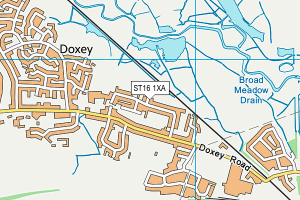 ST16 1XA map - OS VectorMap District (Ordnance Survey)