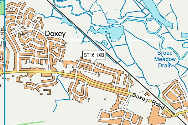 ST16 1XB map - OS VectorMap District (Ordnance Survey)