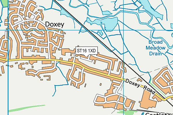 ST16 1XD map - OS VectorMap District (Ordnance Survey)