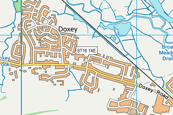 ST16 1XE map - OS VectorMap District (Ordnance Survey)