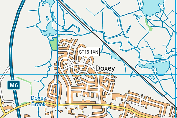ST16 1XN map - OS VectorMap District (Ordnance Survey)