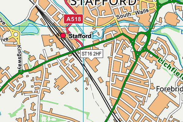 ST16 2HF map - OS VectorMap District (Ordnance Survey)