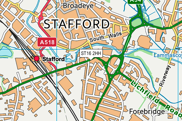 ST16 2HH map - OS VectorMap District (Ordnance Survey)