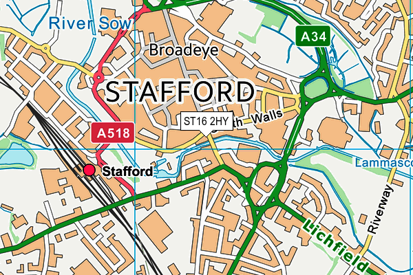 ST16 2HY map - OS VectorMap District (Ordnance Survey)
