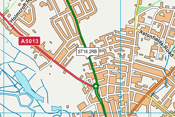 ST16 2RB map - OS VectorMap District (Ordnance Survey)