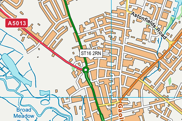ST16 2RN map - OS VectorMap District (Ordnance Survey)