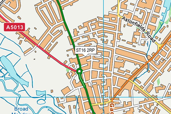 ST16 2RP map - OS VectorMap District (Ordnance Survey)