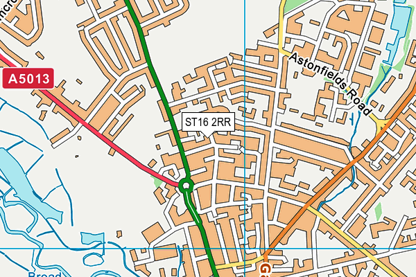 ST16 2RR map - OS VectorMap District (Ordnance Survey)