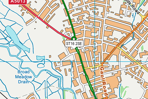 ST16 2SE map - OS VectorMap District (Ordnance Survey)