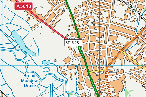ST16 2SJ map - OS VectorMap District (Ordnance Survey)