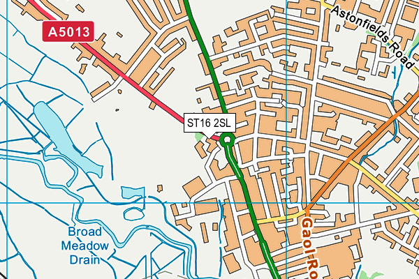 Puregym (Stafford) map (ST16 2SL) - OS VectorMap District (Ordnance Survey)