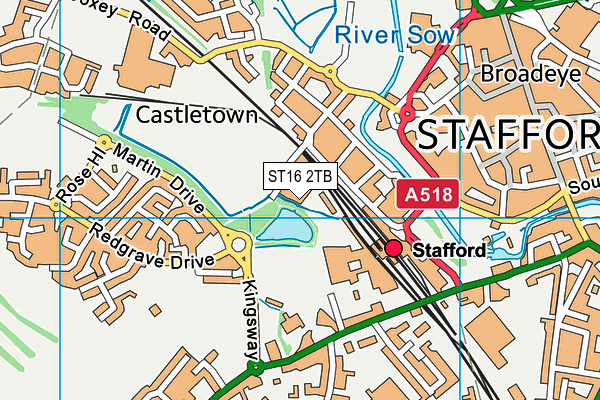 ST16 2TB map - OS VectorMap District (Ordnance Survey)