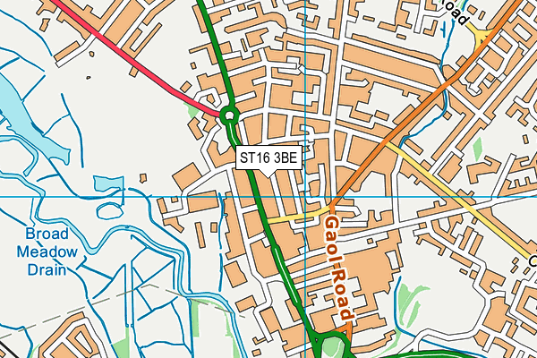 ST16 3BE map - OS VectorMap District (Ordnance Survey)
