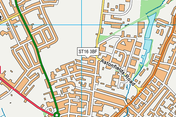 ST16 3BF map - OS VectorMap District (Ordnance Survey)