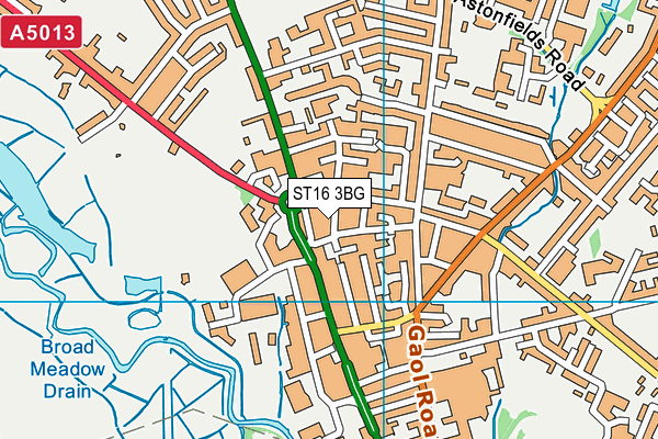 ST16 3BG map - OS VectorMap District (Ordnance Survey)