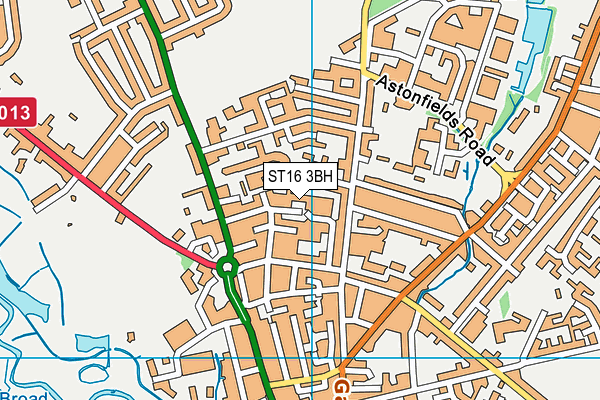 ST16 3BH map - OS VectorMap District (Ordnance Survey)