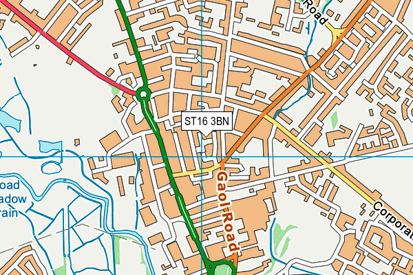 ST16 3BN map - OS VectorMap District (Ordnance Survey)
