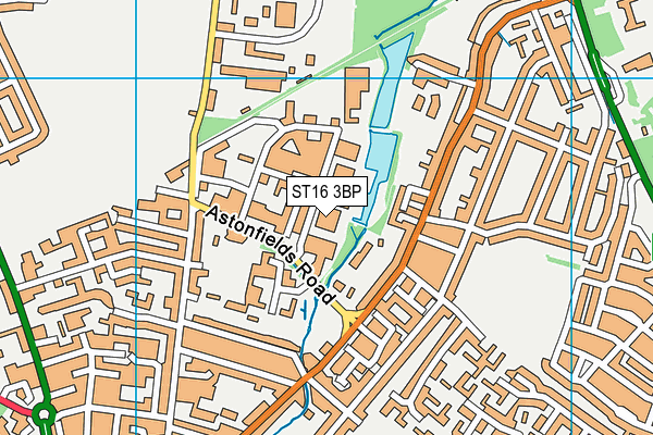 ST16 3BP map - OS VectorMap District (Ordnance Survey)