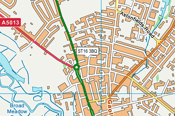 ST16 3BQ map - OS VectorMap District (Ordnance Survey)