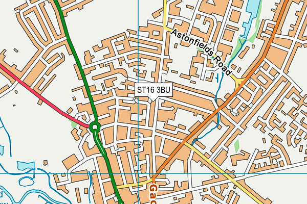 ST16 3BU map - OS VectorMap District (Ordnance Survey)