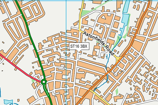 ST16 3BX map - OS VectorMap District (Ordnance Survey)