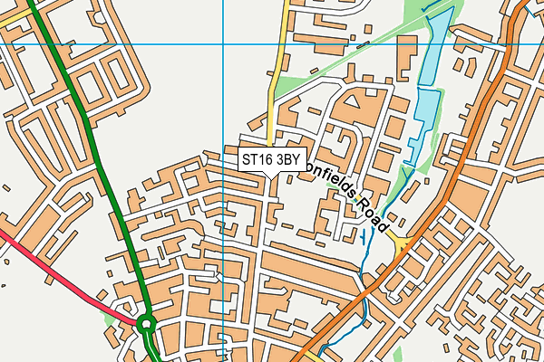 ST16 3BY map - OS VectorMap District (Ordnance Survey)