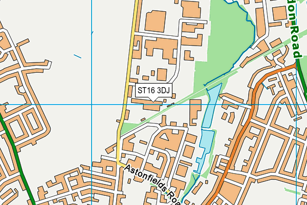 ST16 3DJ map - OS VectorMap District (Ordnance Survey)