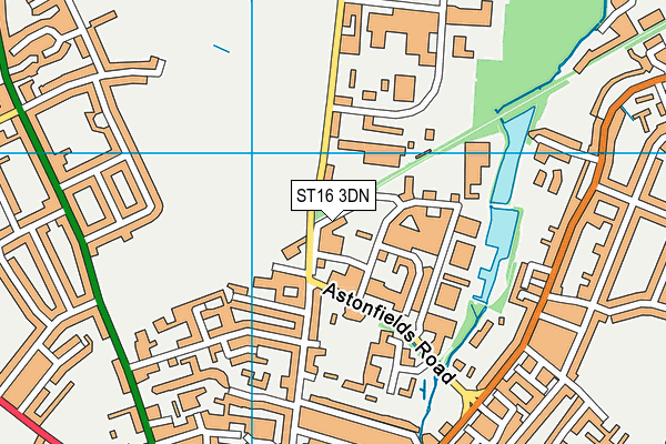 ST16 3DN map - OS VectorMap District (Ordnance Survey)