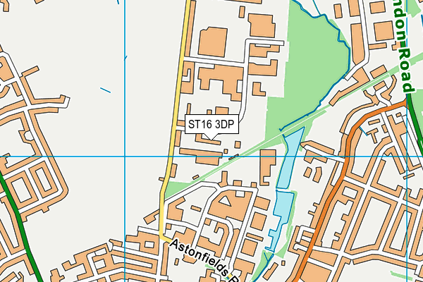 ST16 3DP map - OS VectorMap District (Ordnance Survey)