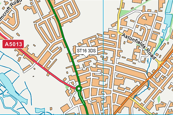ST16 3DS map - OS VectorMap District (Ordnance Survey)