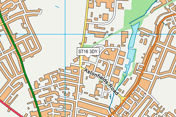ST16 3DY map - OS VectorMap District (Ordnance Survey)